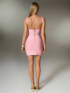 Plunge V-Neck Bandage Bodycon Mini Dress | Oyese