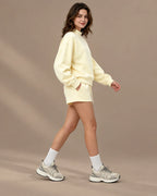 Oversized Mock Neck Fleece-Lined Pullover Sweatshirt | Oyese