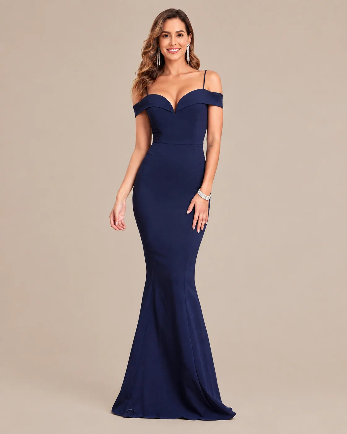 Sweetheart Off-Shoulder Fitted Mermaid Evening Gown | Oyese