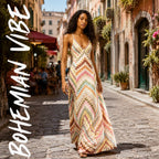 Women's Hand-Crochet Chevron Maxi Dress