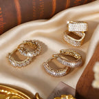 Women's Layered Earrings 14k Gold-Plated