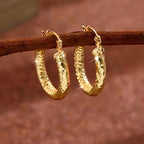 14K Gold Plated Twisted Round Hoop Earrings