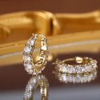 Women's Layered Earrings 14k Gold-Plated