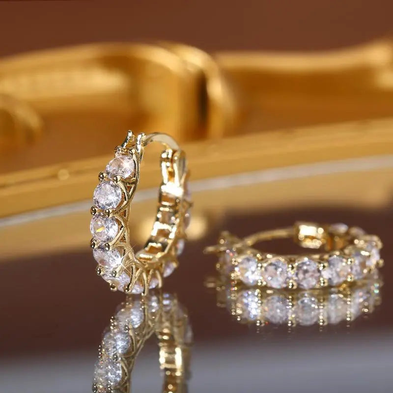 Women's Layered Earrings 14k Gold-Plated