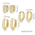 Women's Layered Earrings 14k Gold-Plated