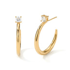 14K Gold & White Gold Plated Hoop Earrings