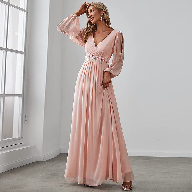 High-Waist Banquet Maxi Dress