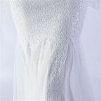 V-Neck Bell Sleeve Sequin Tulle Mermaid Evening Gown | Oyese