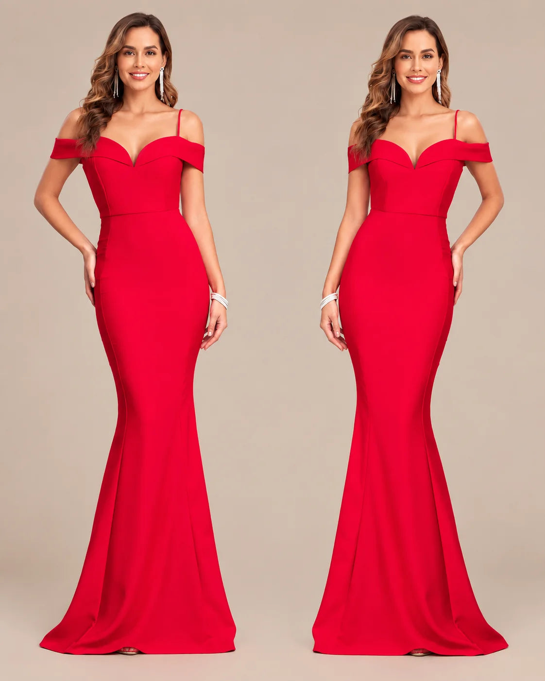 Sweetheart Off-Shoulder Fitted Mermaid Evening Gown | Oyese