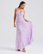 V-Neck Spaghetti Strap Floral Lace Slip Dress | Oyese