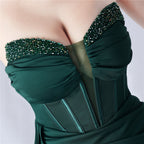 Strapless Beaded Mermaid Evening Gown