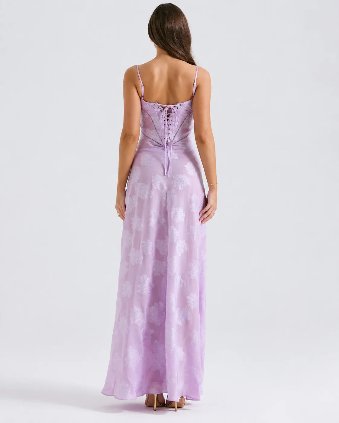 V-Neck Spaghetti Strap Floral Lace Slip Dress | Oyese