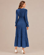 V-Neck Wrap Belted Tiered Swing Maxi Dress | Oyese