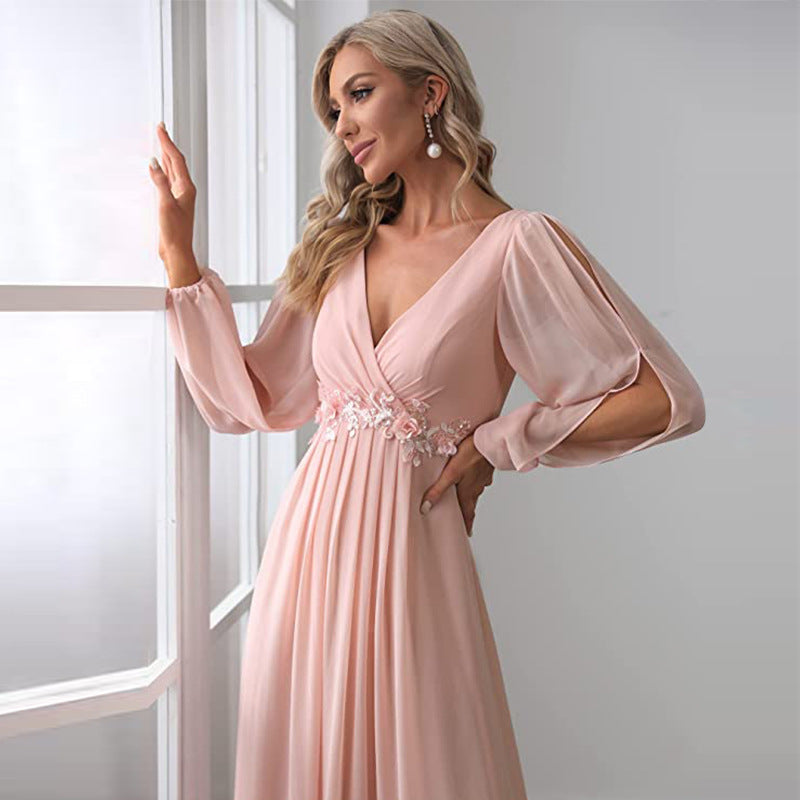 High-Waist Banquet Maxi Dress