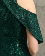 Keyhole Halter Sequin Mermaid Evening Gown | Oyese