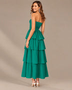 Strapless Smocked Bodice Tiered Maxi Dress | Oyese
