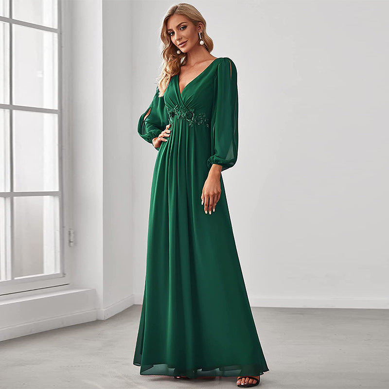 High-Waist Banquet Maxi Dress