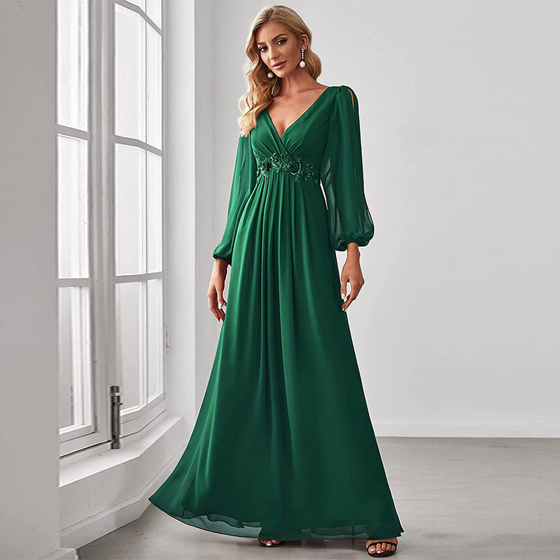 High-Waist Banquet Maxi Dress