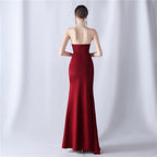 Strapless Beaded Mermaid Evening Gown