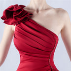 The Rose Gown — One-Shoulder Beaded Evening Dress