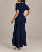 Textured Tweed Button Front Fitted Flare Midi Dress | Oyese