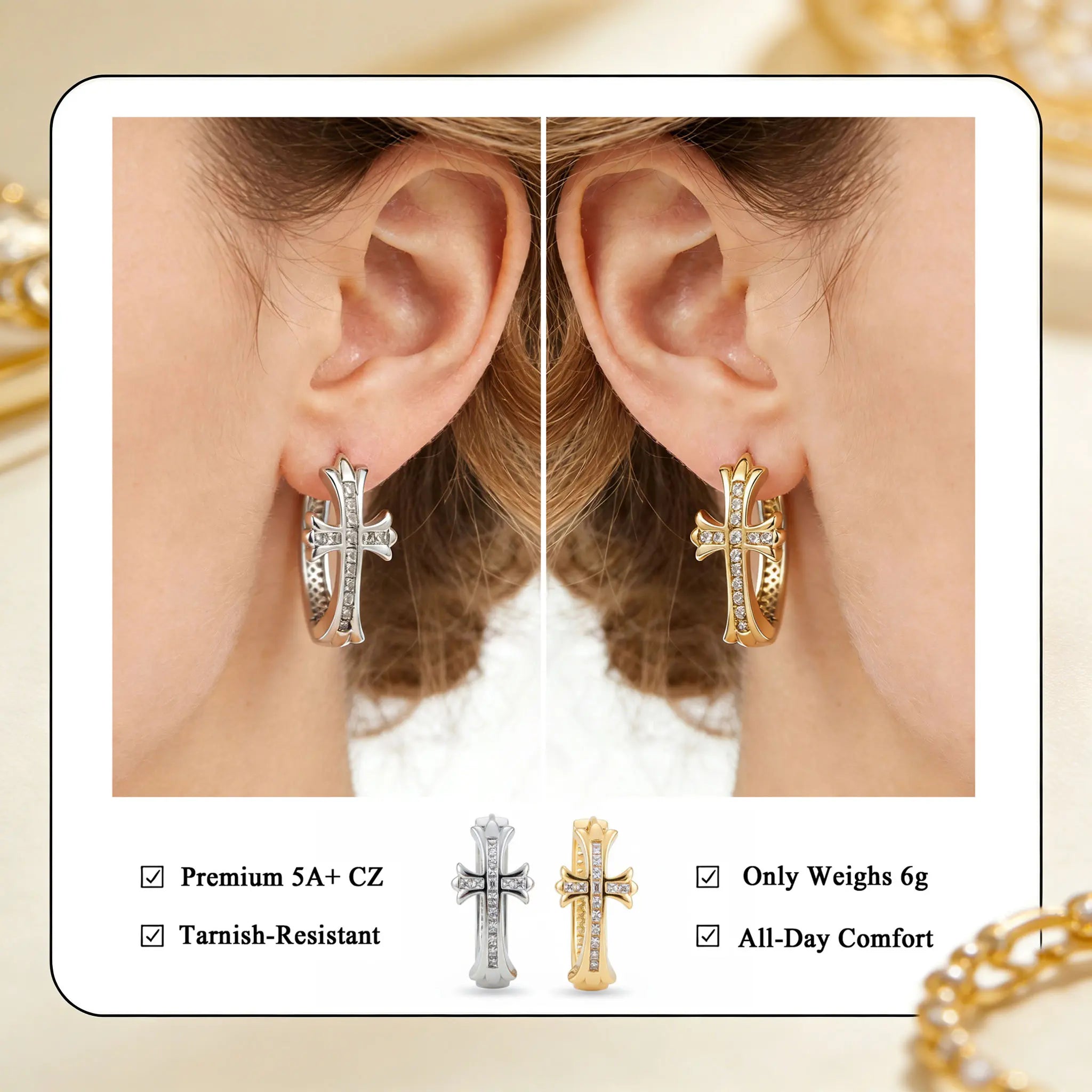 Chic Hypoallergenic Cubic Zircon Dangle Earrings