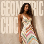Women's Hand-Crochet Chevron Maxi Dress
