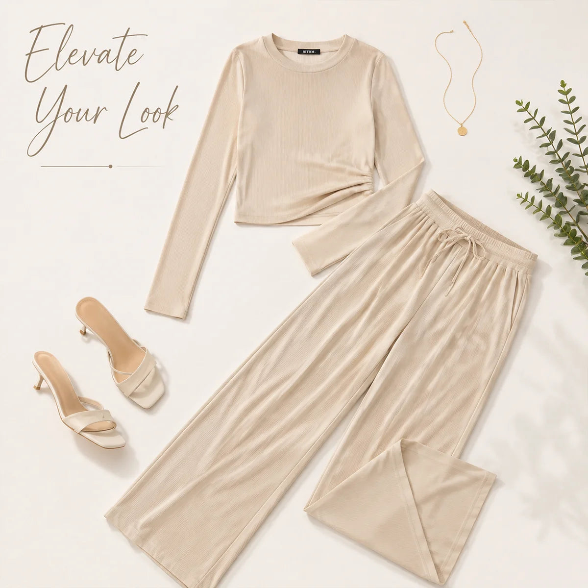 Women's 2-Piece Ribbed Knit Set