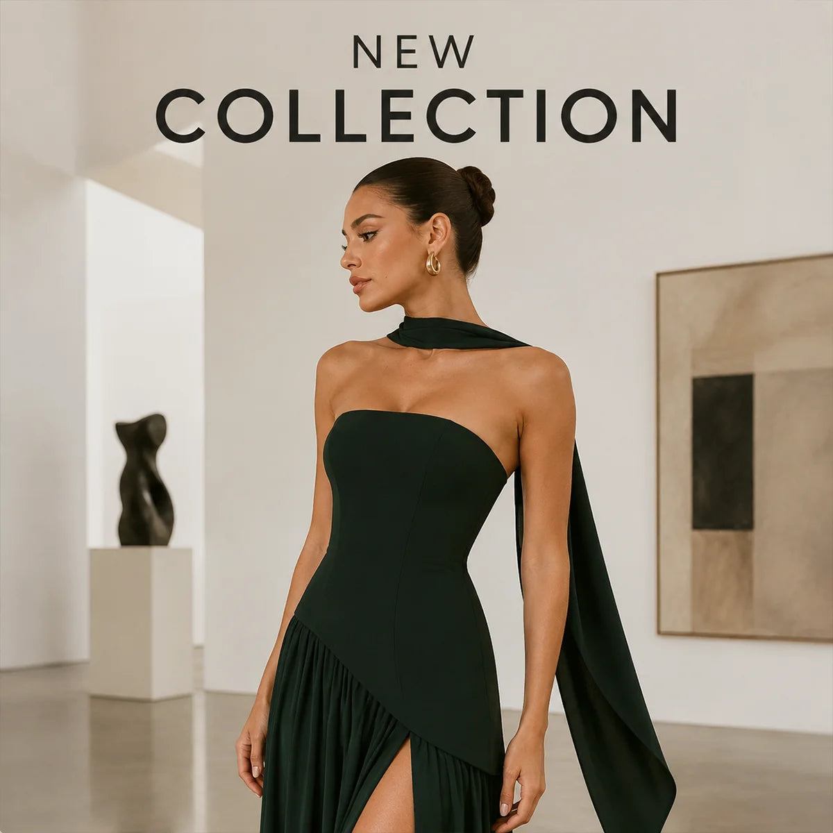 Women's Strapless Cape Halter Maxi Dress