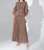 Pleated Fuzzy-Trim Mermaid Stretch Set