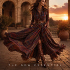 Women's Tartan Plaid Maxi Shirt Dress