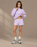 Oversized Mock Neck Fleece-Lined Pullover Sweatshirt | Oyese