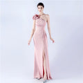 The Rose Gown — One-Shoulder Beaded Evening Dress