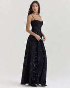 V-Neck Spaghetti Strap Floral Lace Slip Dress | Oyese