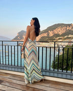 Women's Hand-Crochet Chevron Maxi Dress