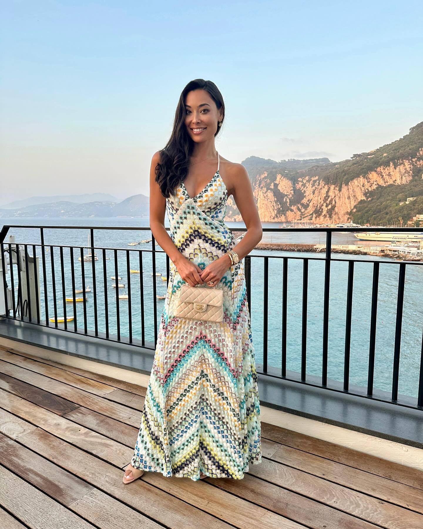 Women's Hand-Crochet Chevron Maxi Dress