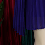 Mock Neck Pleated Chiffon Cape Shift Dress | Oyese