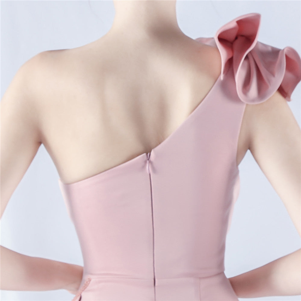 The Rose Gown — One-Shoulder Beaded Evening Dress