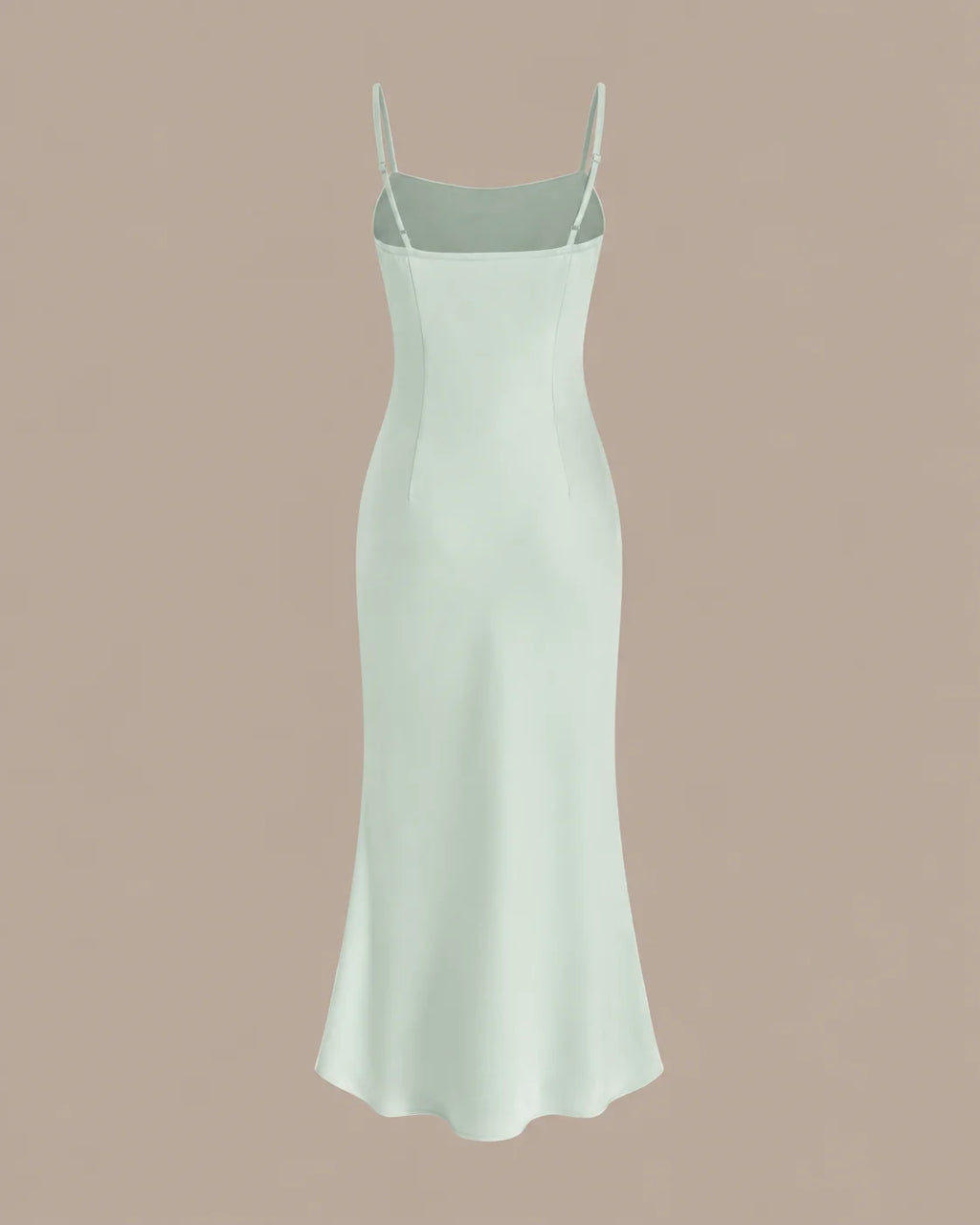 Chiffon Cape Mock Neck Satin Midi Dress – Elegant Cocktail Wedding Guest Dress | Oyese