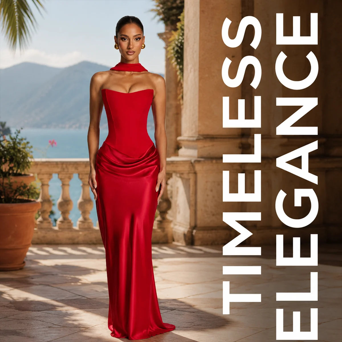 Women's Satin Corset Mermaid Gown