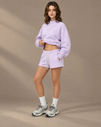 Oversized Mock Neck Fleece-Lined Pullover Sweatshirt | Oyese