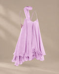 Chiffon Cami Mini Dress with Neck Scarf – Loose Ruffle Hem Party Dress | Oyese