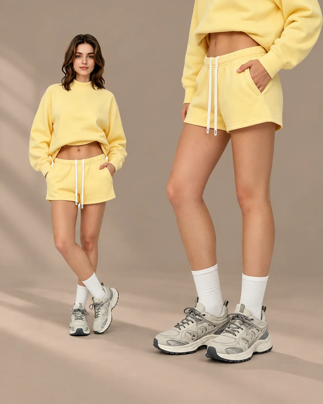 Oversized Mock Neck Fleece-Lined Pullover Sweatshirt | Oyese