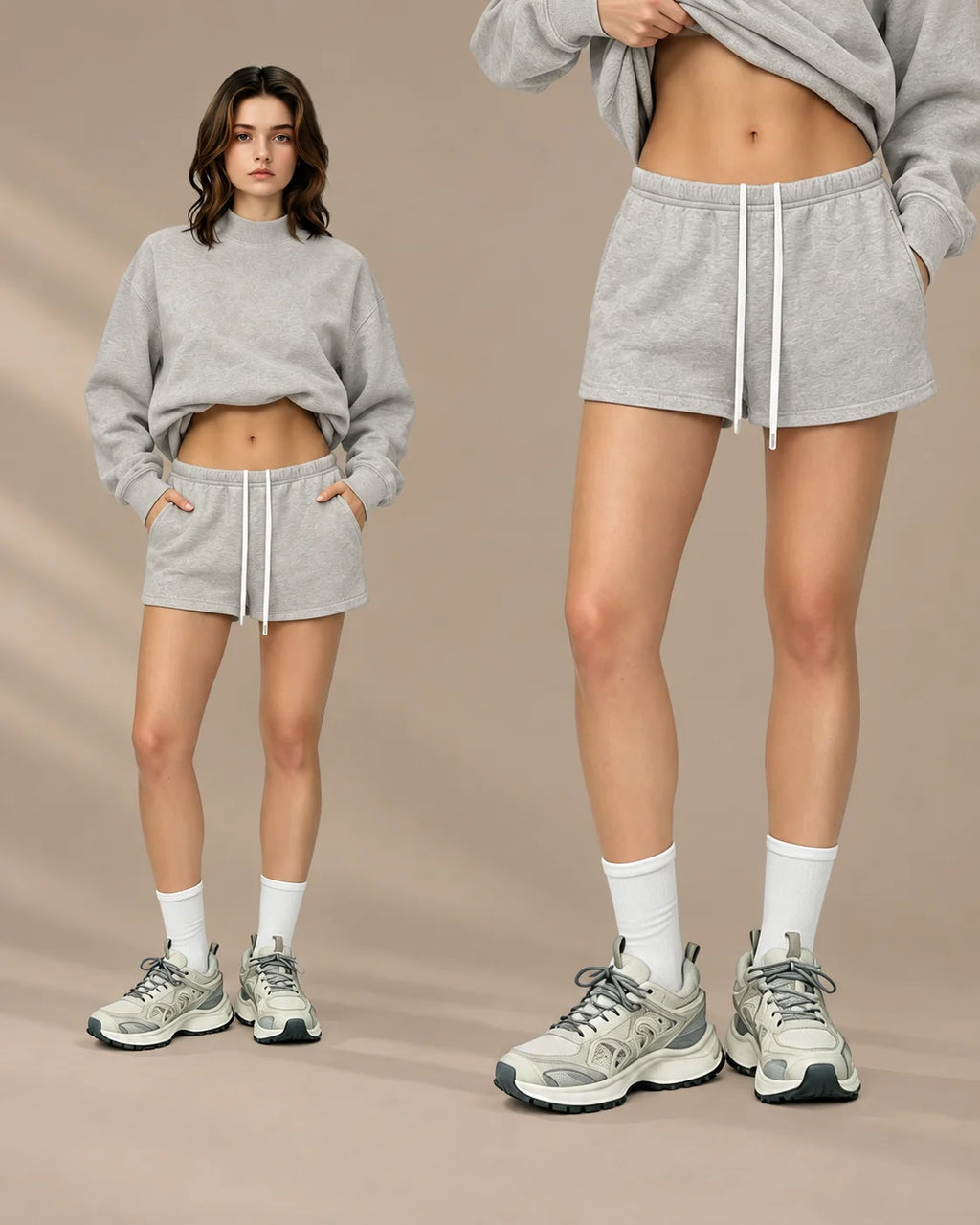 Oversized Mock Neck Fleece-Lined Pullover Sweatshirt | Oyese