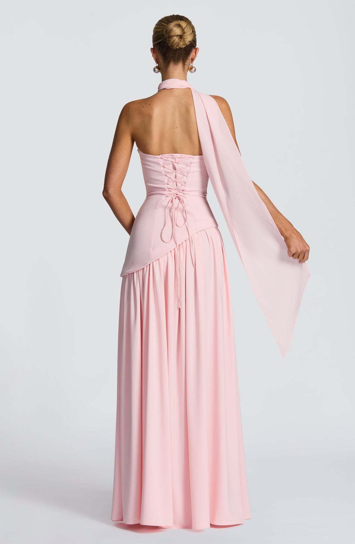 Women's Strapless Cape Halter Maxi Dress