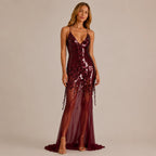 Sequin Backless Mermaid Evening Gown | Oyese