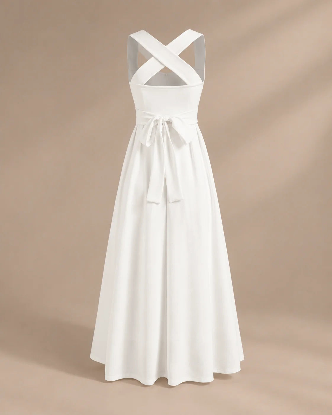 Square Neck Halter Wrap Waist Midi Dress – A-Line Summer Wedding Guest Dress | Oyese