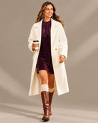 Velvet Lace Yoke Long Puff Sleeve Babydoll Mini Dress | Oyese