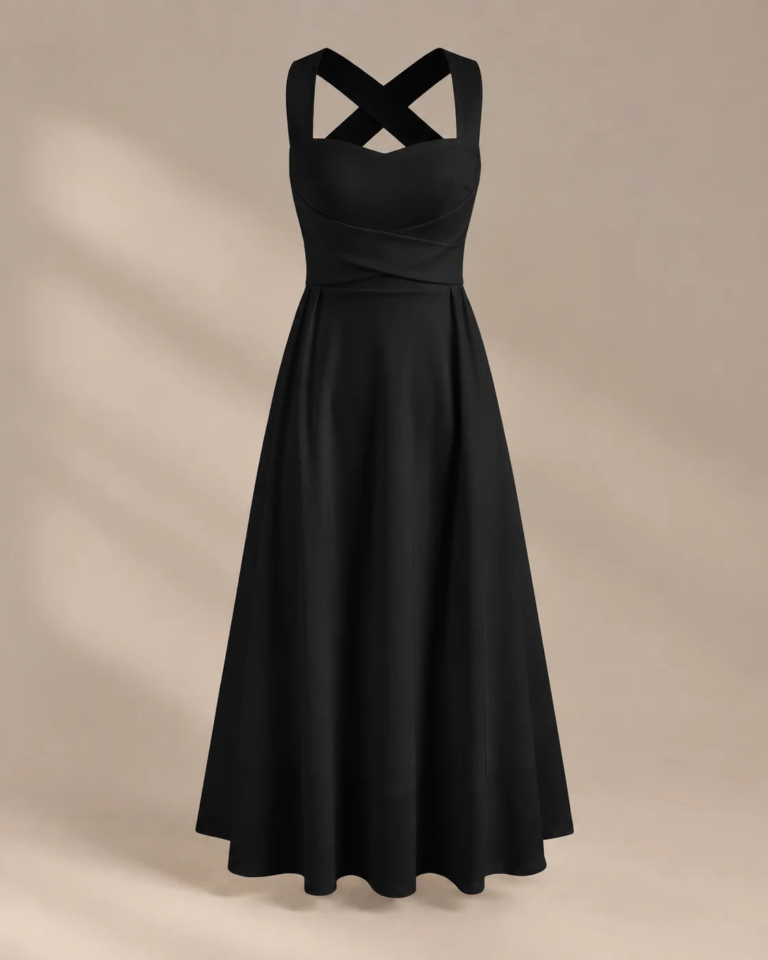 Square Neck Halter Wrap Waist Midi Dress – A-Line Summer Wedding Guest Dress | Oyese