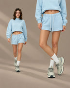 Oversized Mock Neck Fleece-Lined Pullover Sweatshirt | Oyese